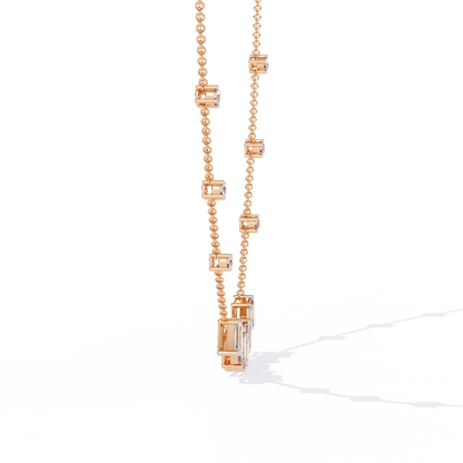 Celeste Baguette Cascade Necklace