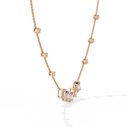 Celeste Baguette Cascade Necklace