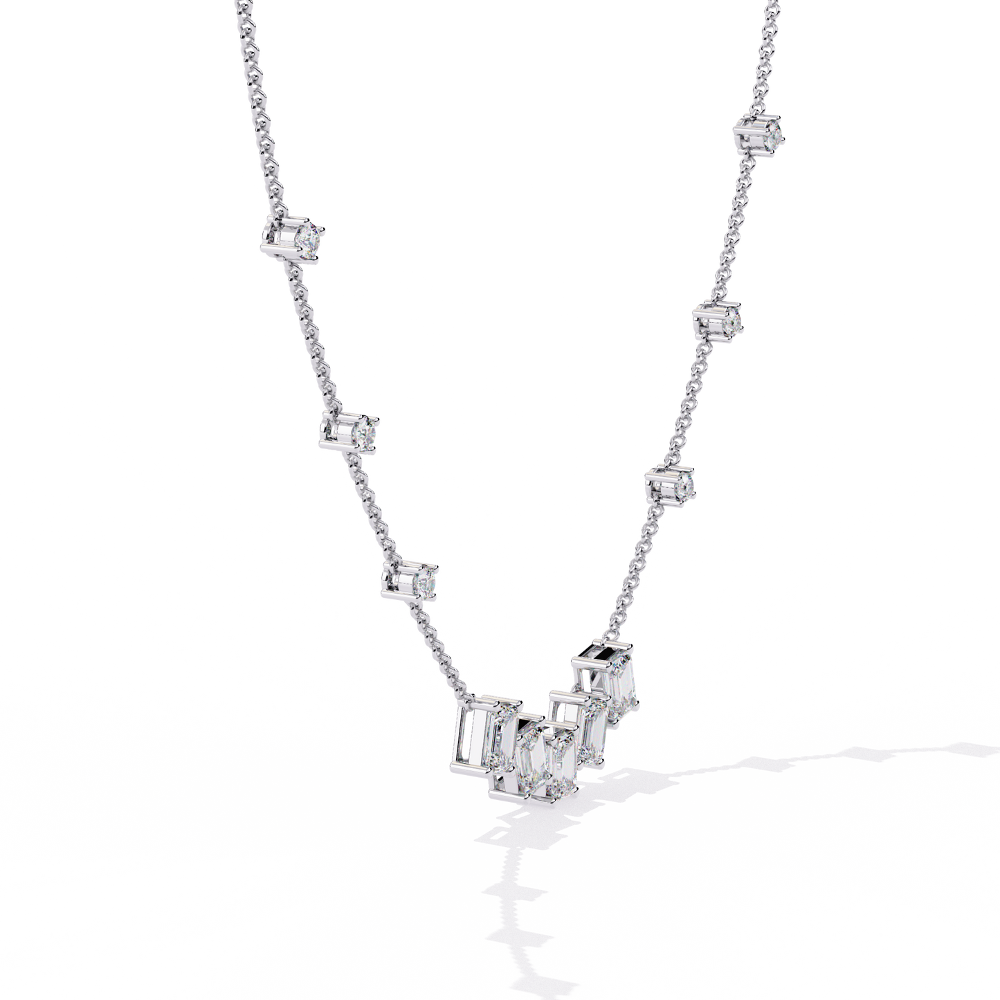 Celeste Baguette Cascade Necklace