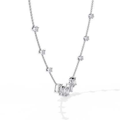 Celeste Baguette Cascade Necklace