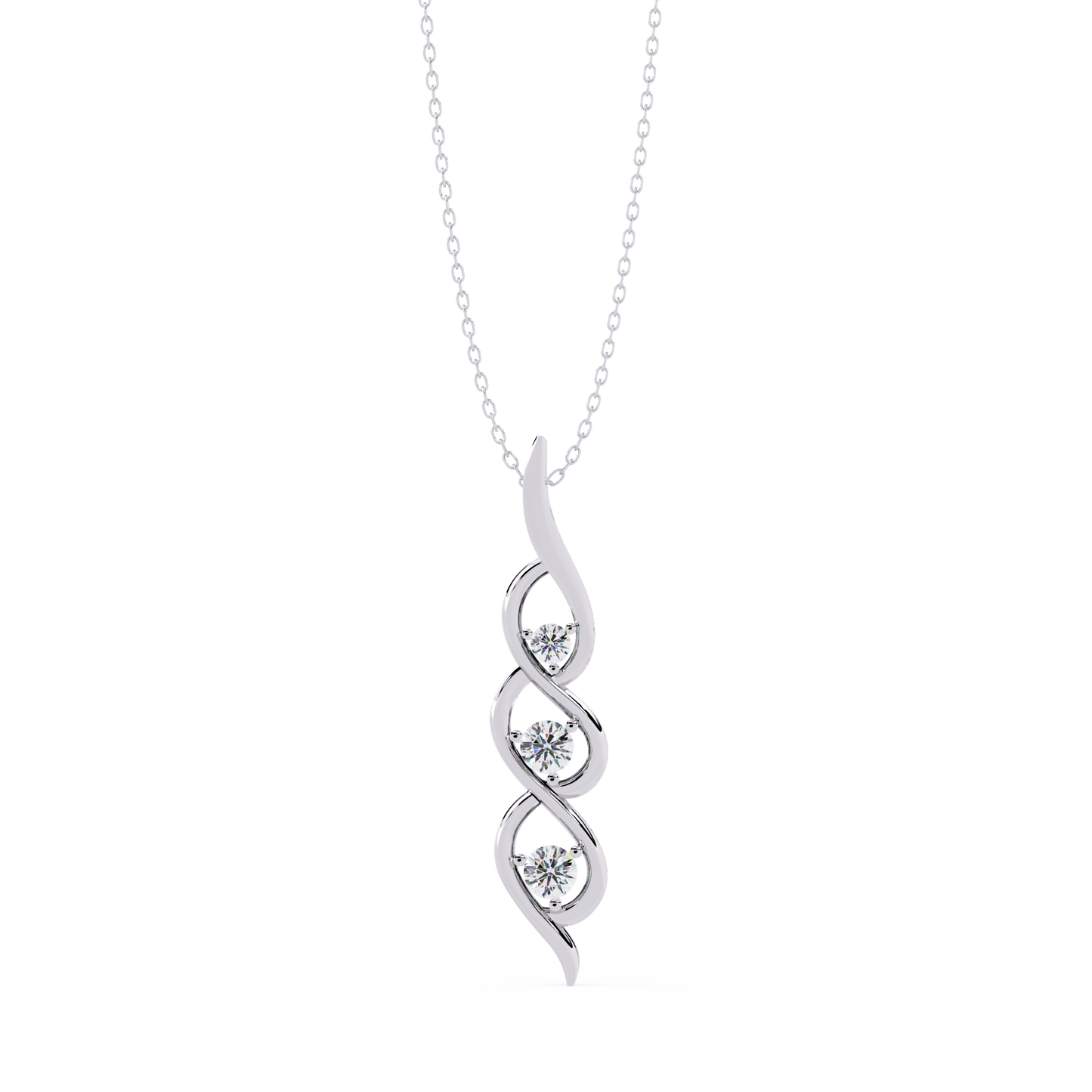 Celeste Spiral Diamond Drop Necklace