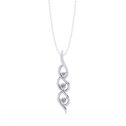 Celeste Spiral Diamond Drop Necklace