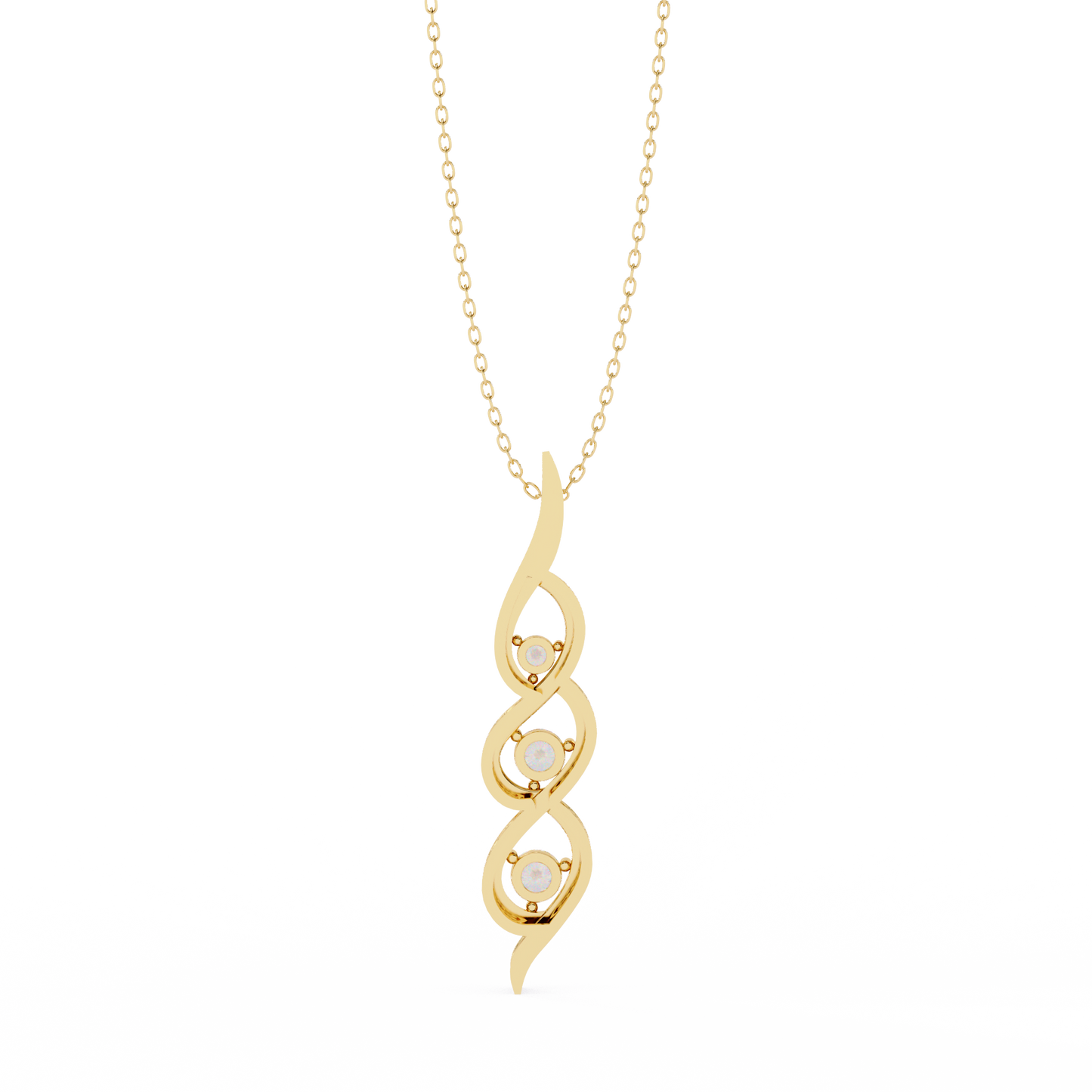 Celeste Spiral Diamond Drop Necklace