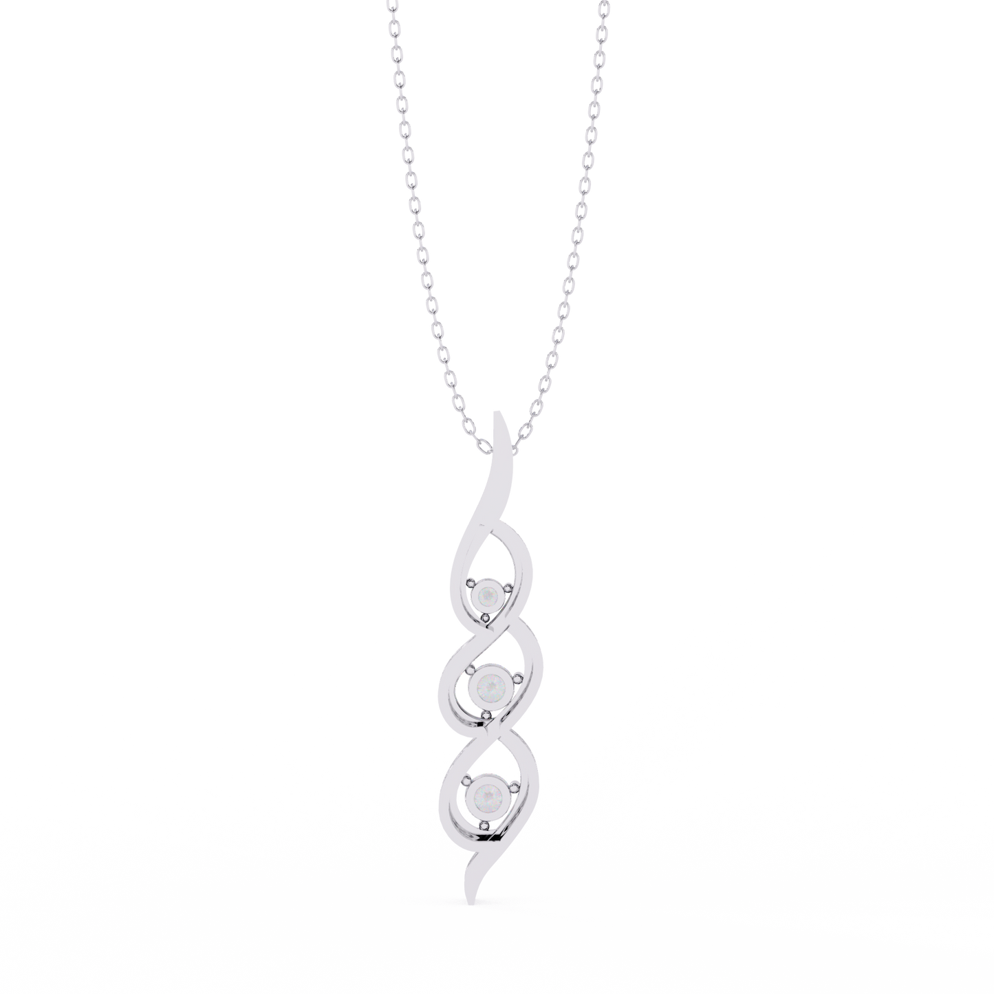Celeste Spiral Diamond Drop Necklace