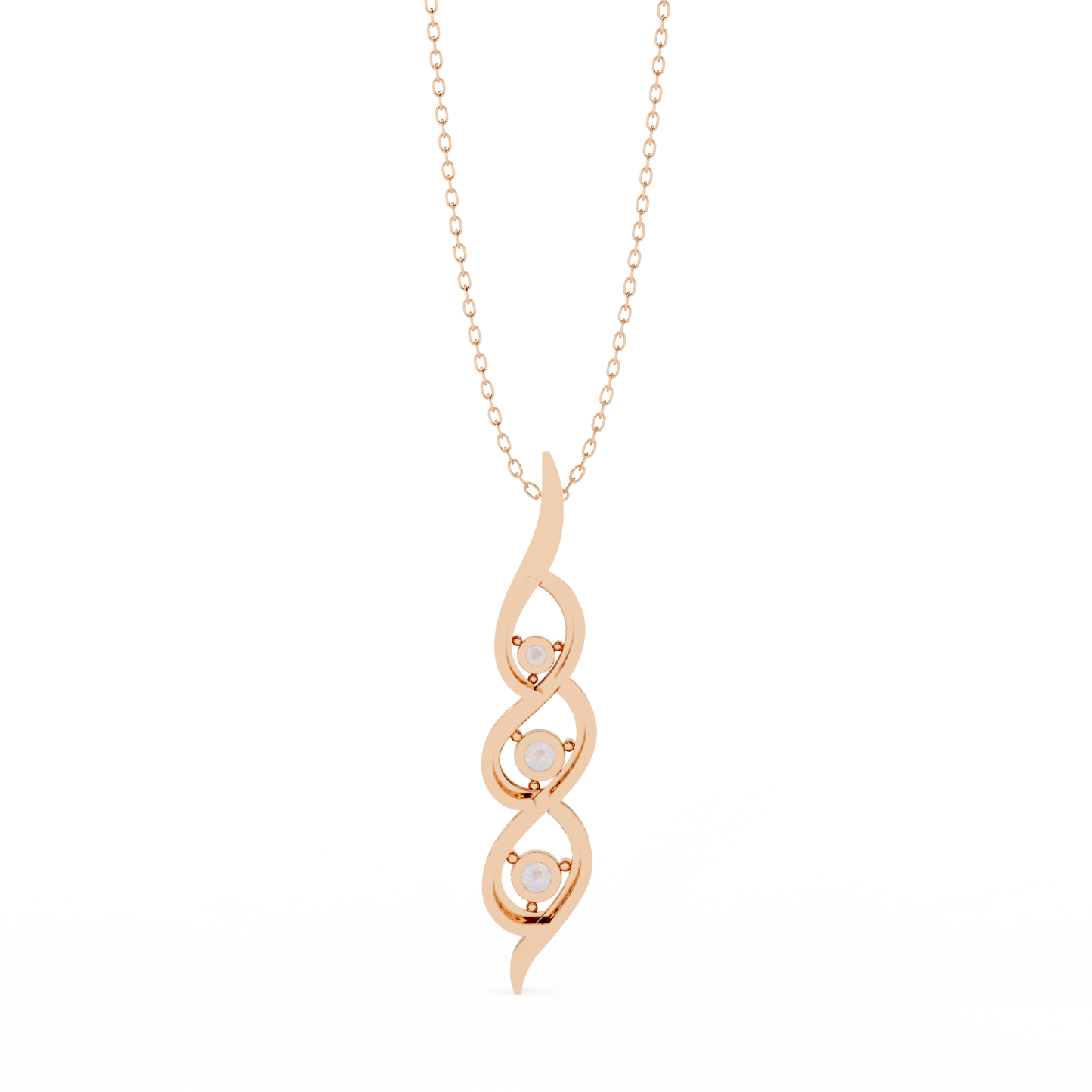 Celeste Spiral Diamond Drop Necklace