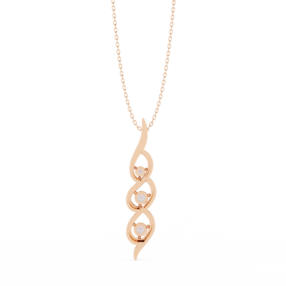 Celeste Spiral Diamond Drop Necklace