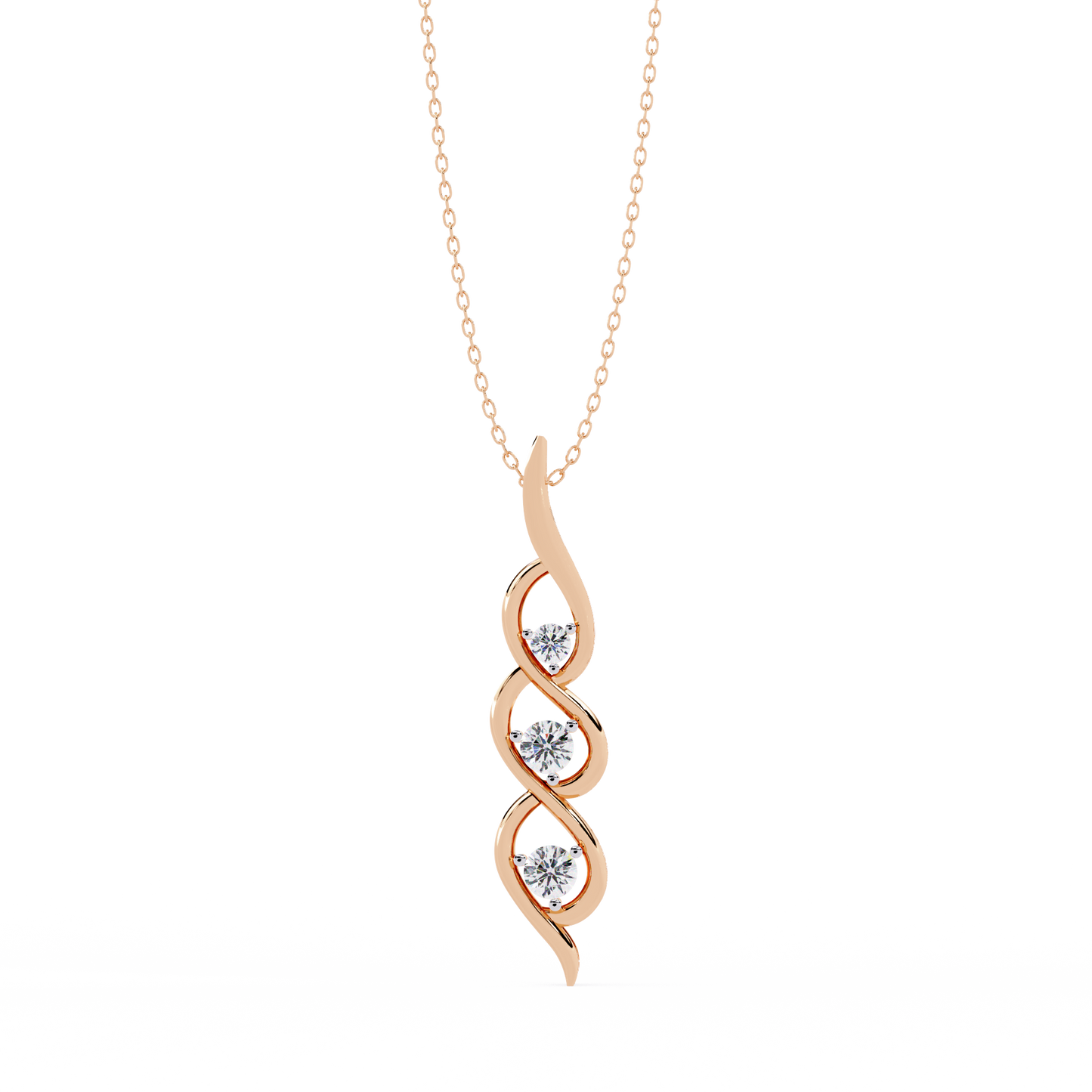 Celeste Spiral Diamond Drop Necklace