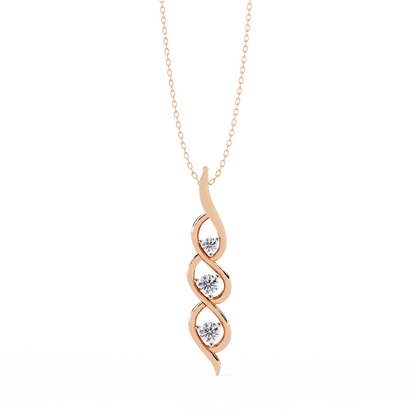 Celeste Spiral Diamond Drop Necklace