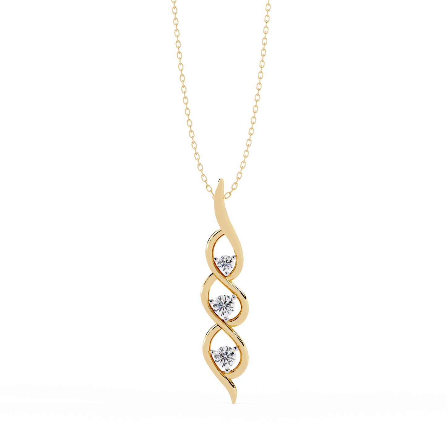 Celeste Spiral Diamond Drop Necklace