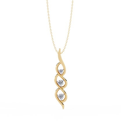Celeste Spiral Diamond Drop Necklace