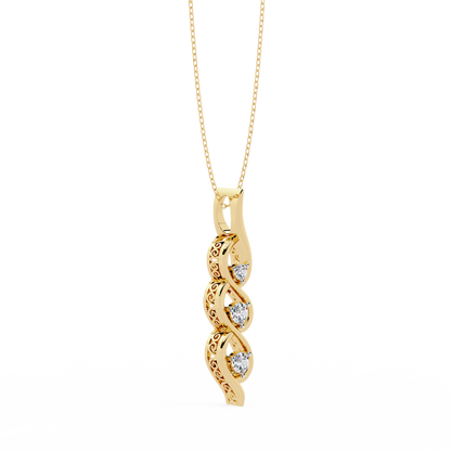 Celeste Spiral Diamond Drop Necklace
