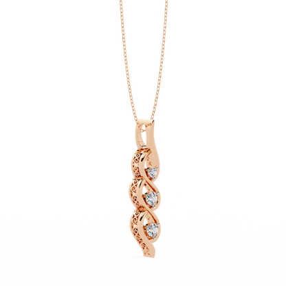 Celeste Spiral Diamond Drop Necklace