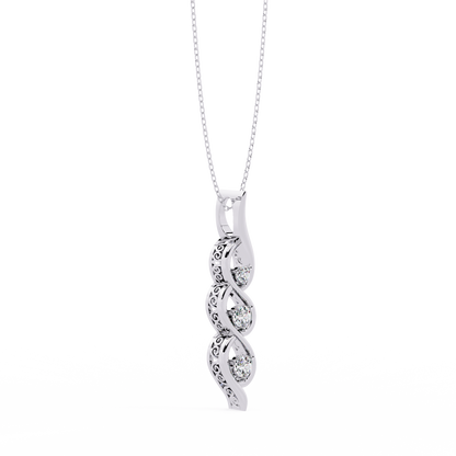 Celeste Spiral Diamond Drop Necklace
