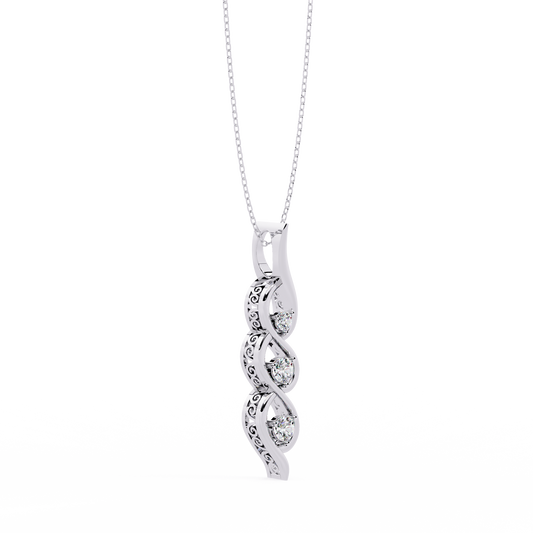 Celeste Spiral Diamond Drop Necklace