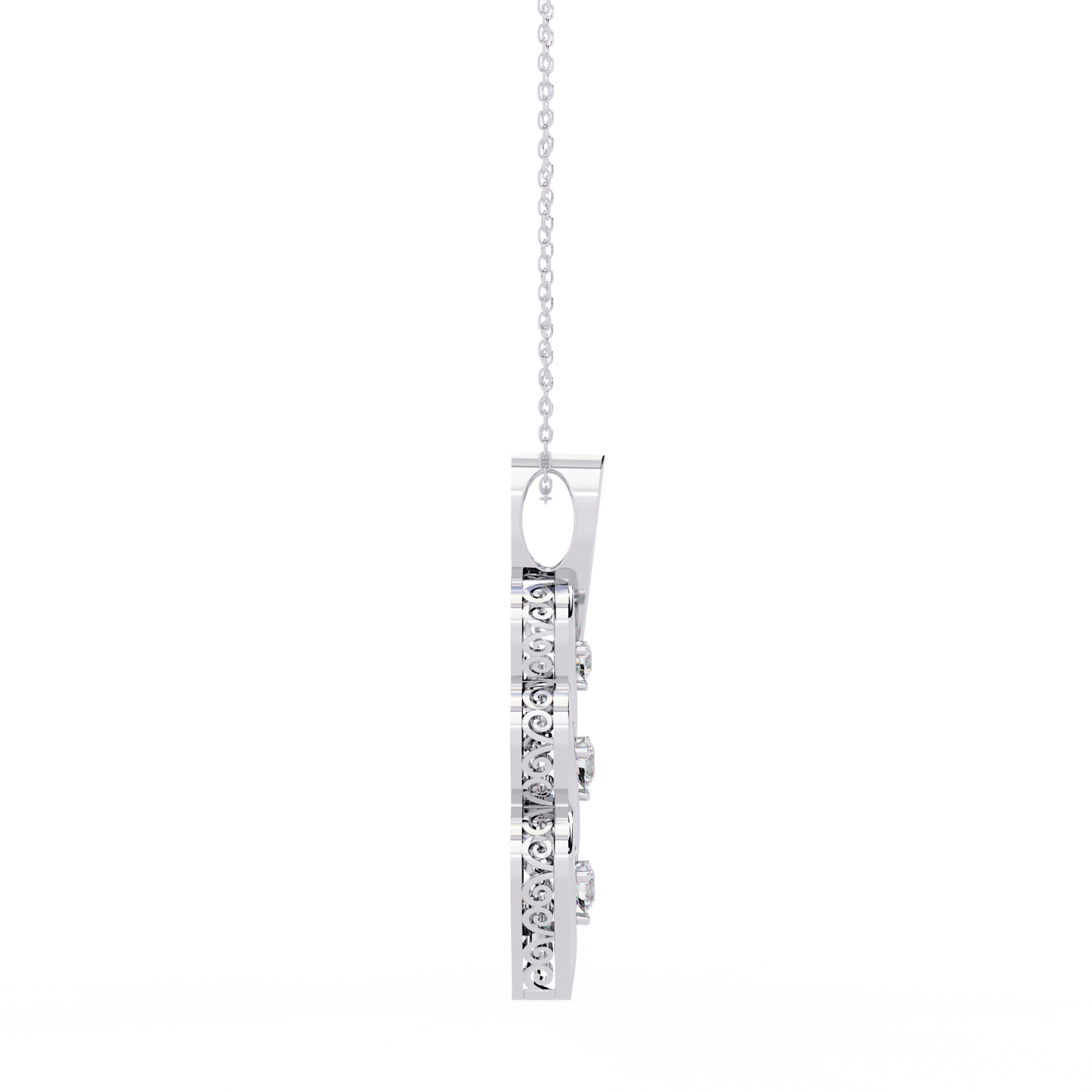 Celeste Spiral Diamond Drop Necklace
