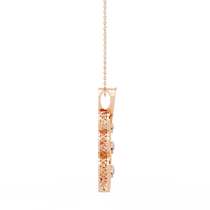 Celeste Spiral Diamond Drop Necklace