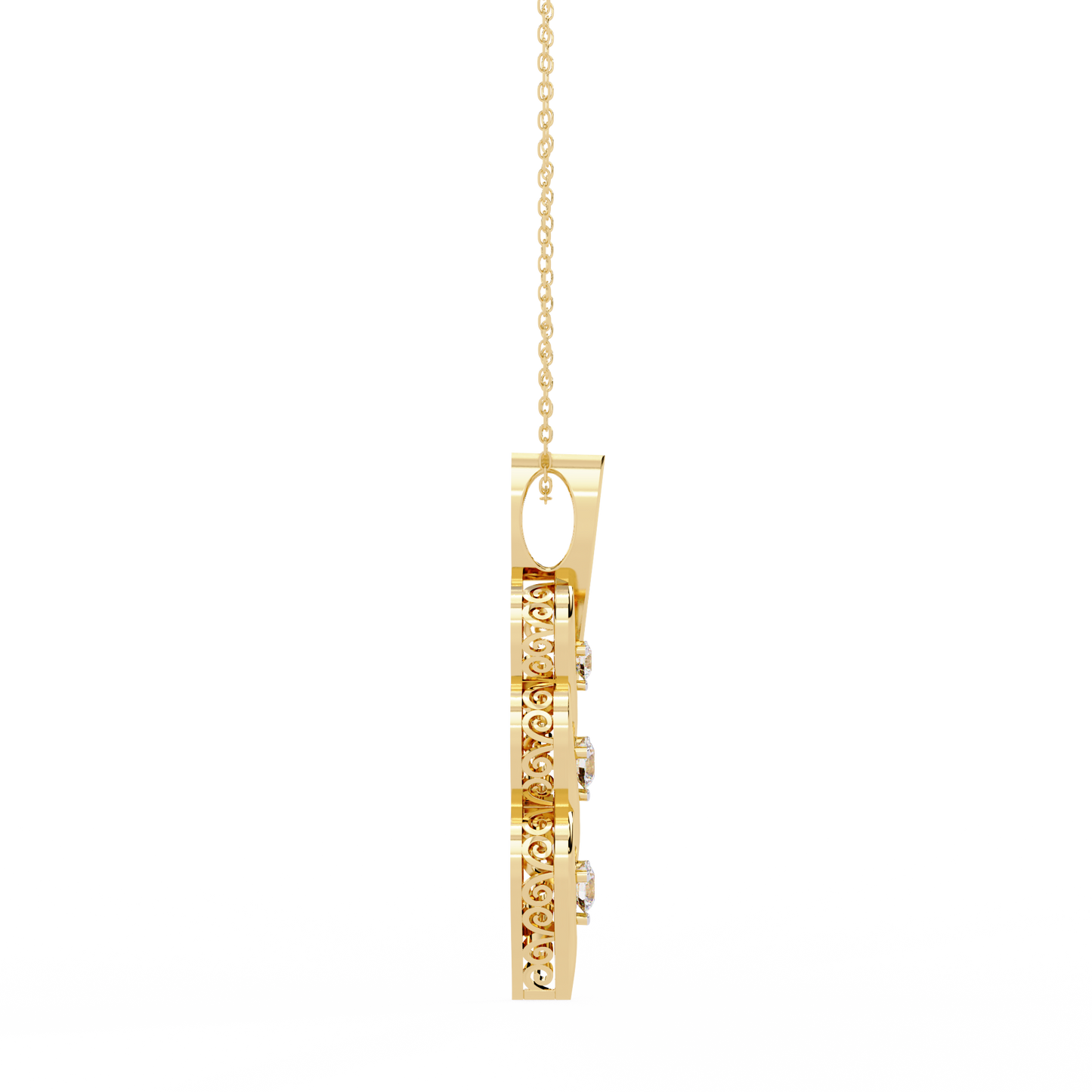 Celeste Spiral Diamond Drop Necklace