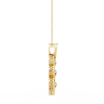 Celeste Spiral Diamond Drop Necklace