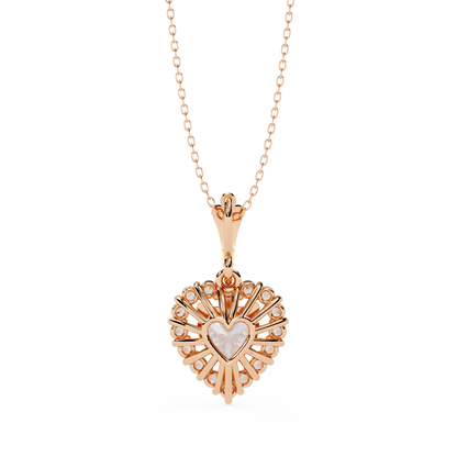 Radiant Heart Halo Diamond Necklace
