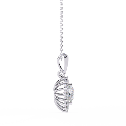 Radiant Heart Halo Diamond Necklace