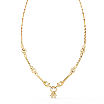 Pavé Link Circle Drop Diamond Necklace