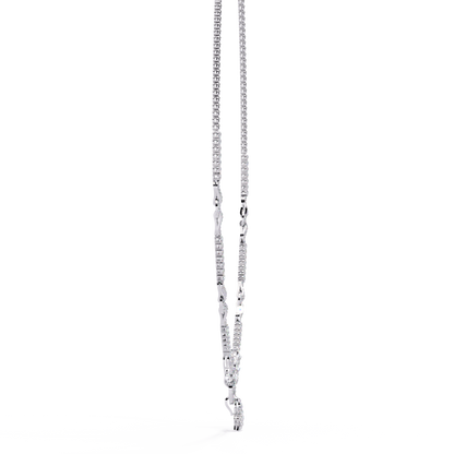 Pavé Link Circle Drop Diamond Necklace