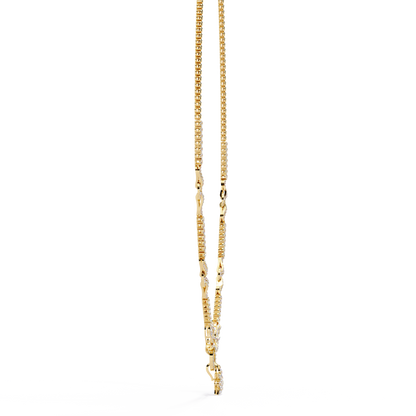 Pavé Link Circle Drop Diamond Necklace