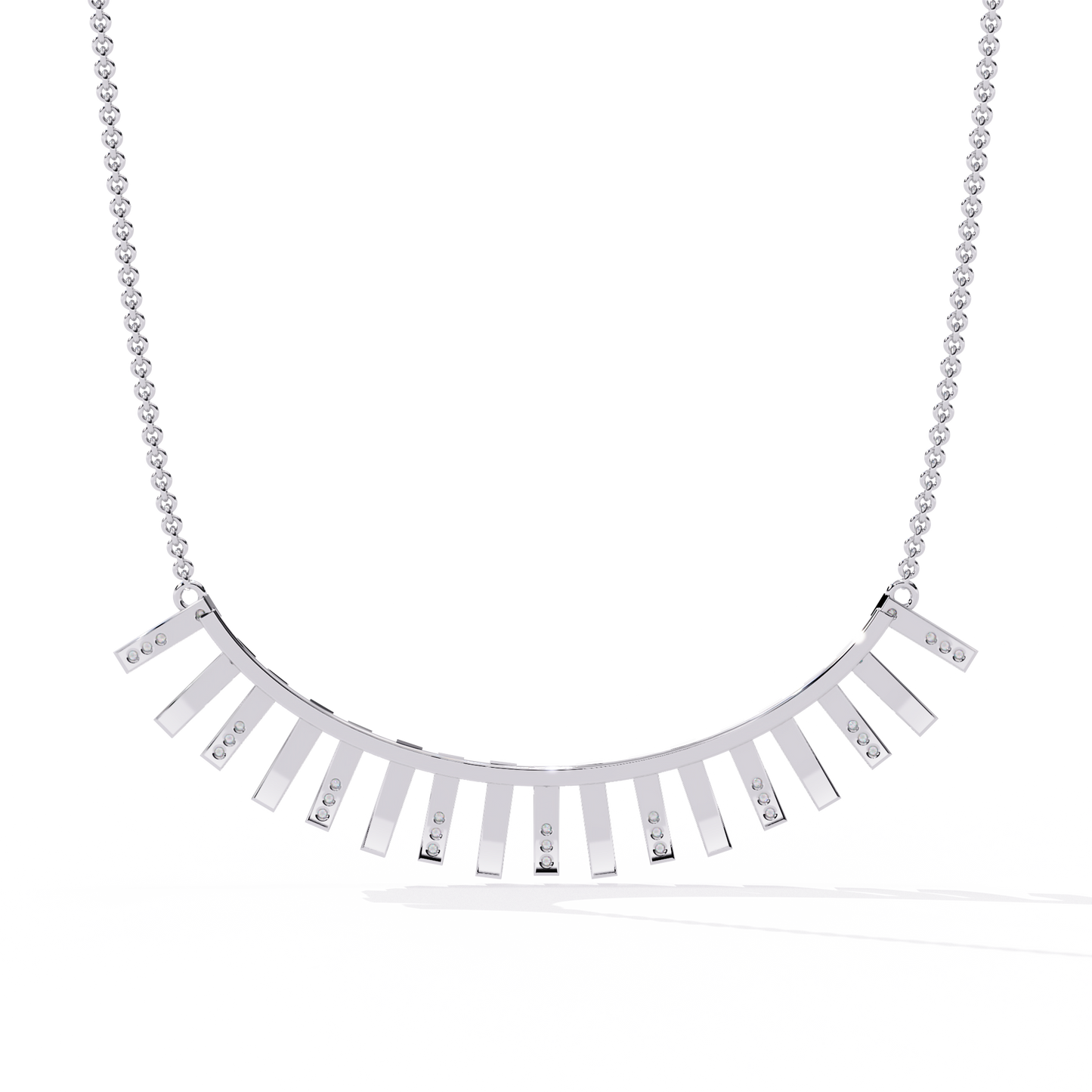 Graduated Bar Pavé Diamond Statement Necklace