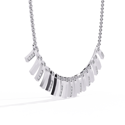 Graduated Bar Pavé Diamond Statement Necklace