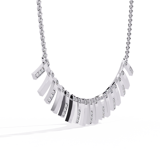 Graduated Bar Pavé Diamond Statement Necklace