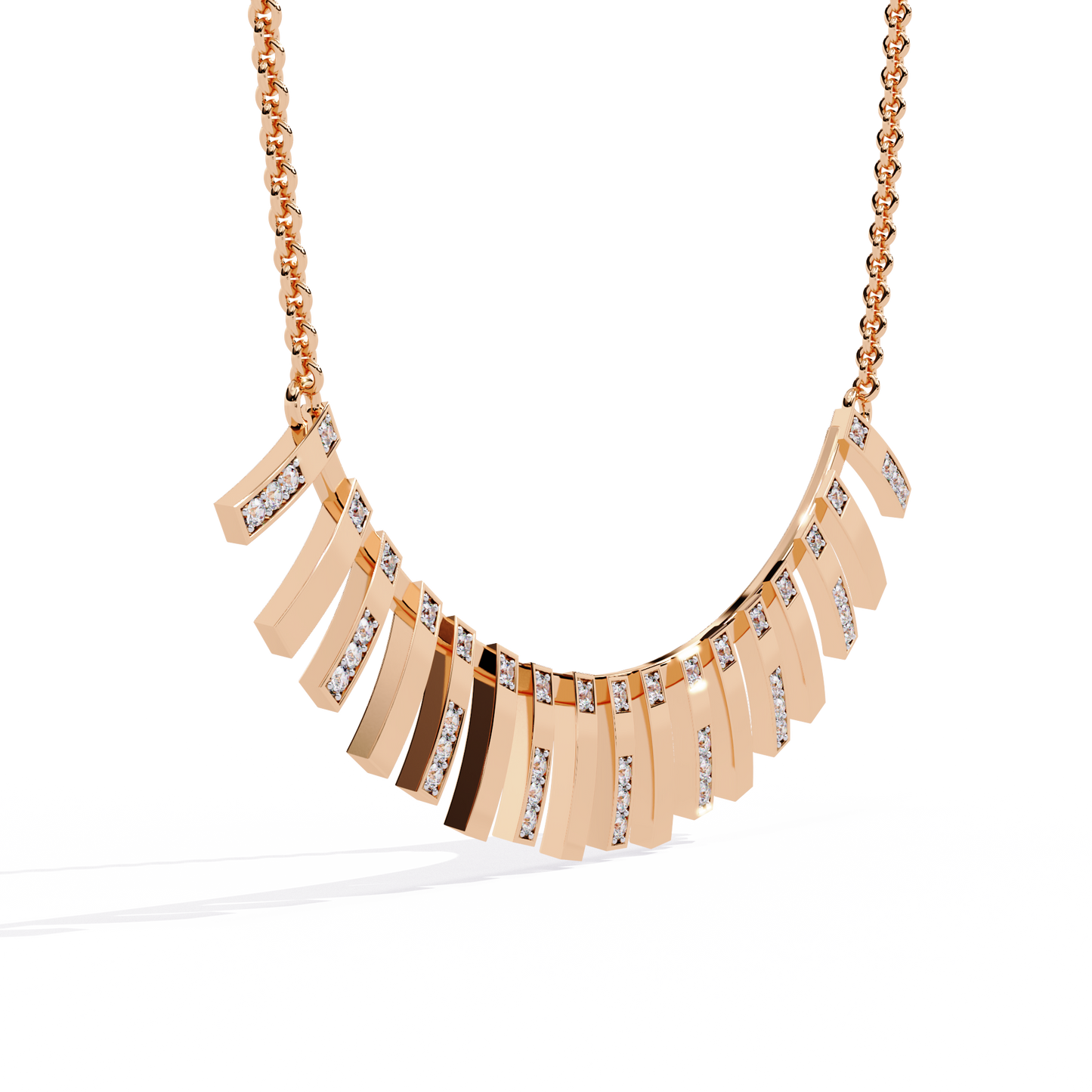 Graduated Bar Pavé Diamond Statement Necklace