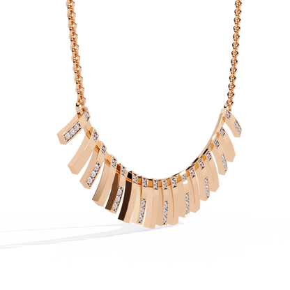 Graduated Bar Pavé Diamond Statement Necklace