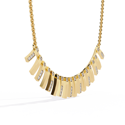 Graduated Bar Pavé Diamond Statement Necklace