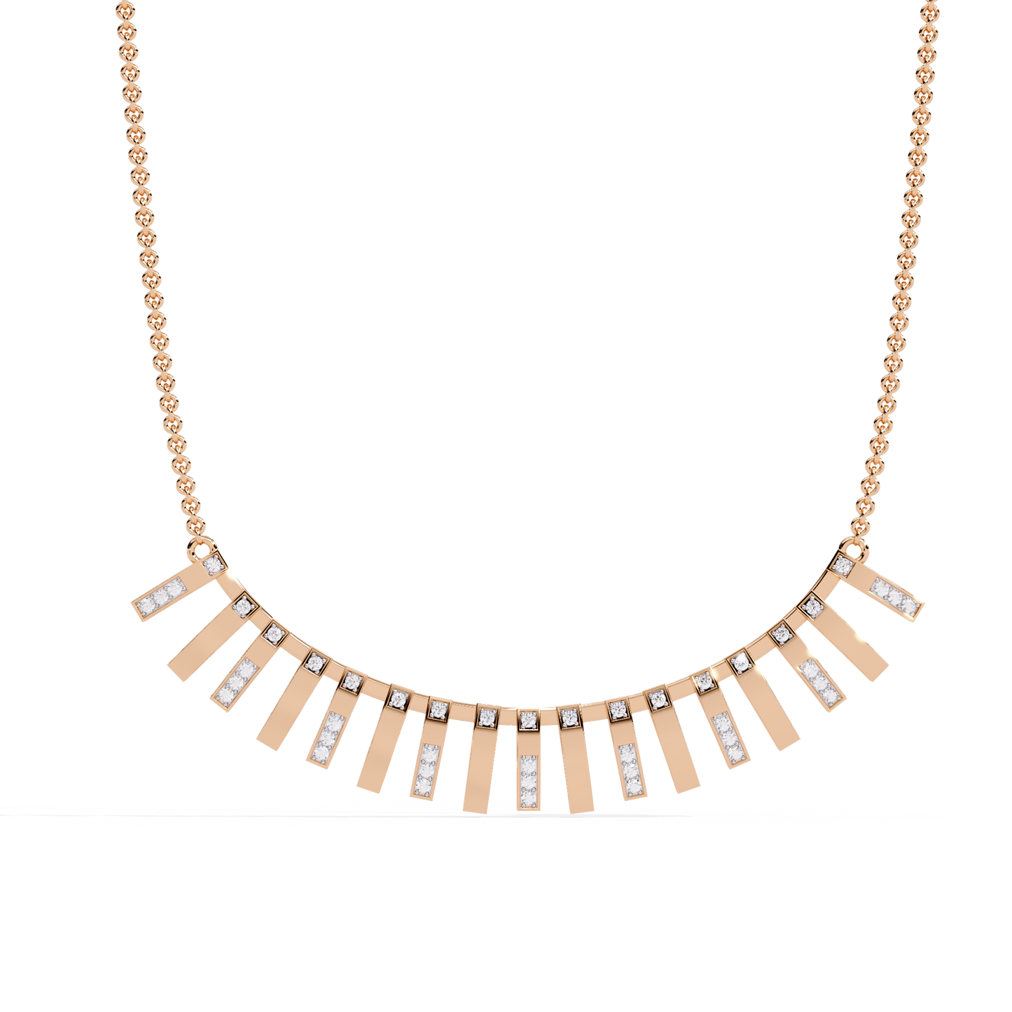 Graduated Bar Pavé Diamond Statement Necklace
