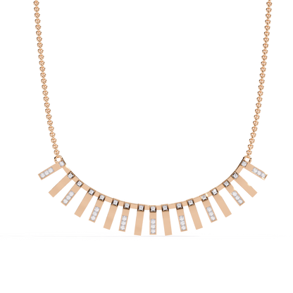 Graduated Bar Pavé Diamond Statement Necklace