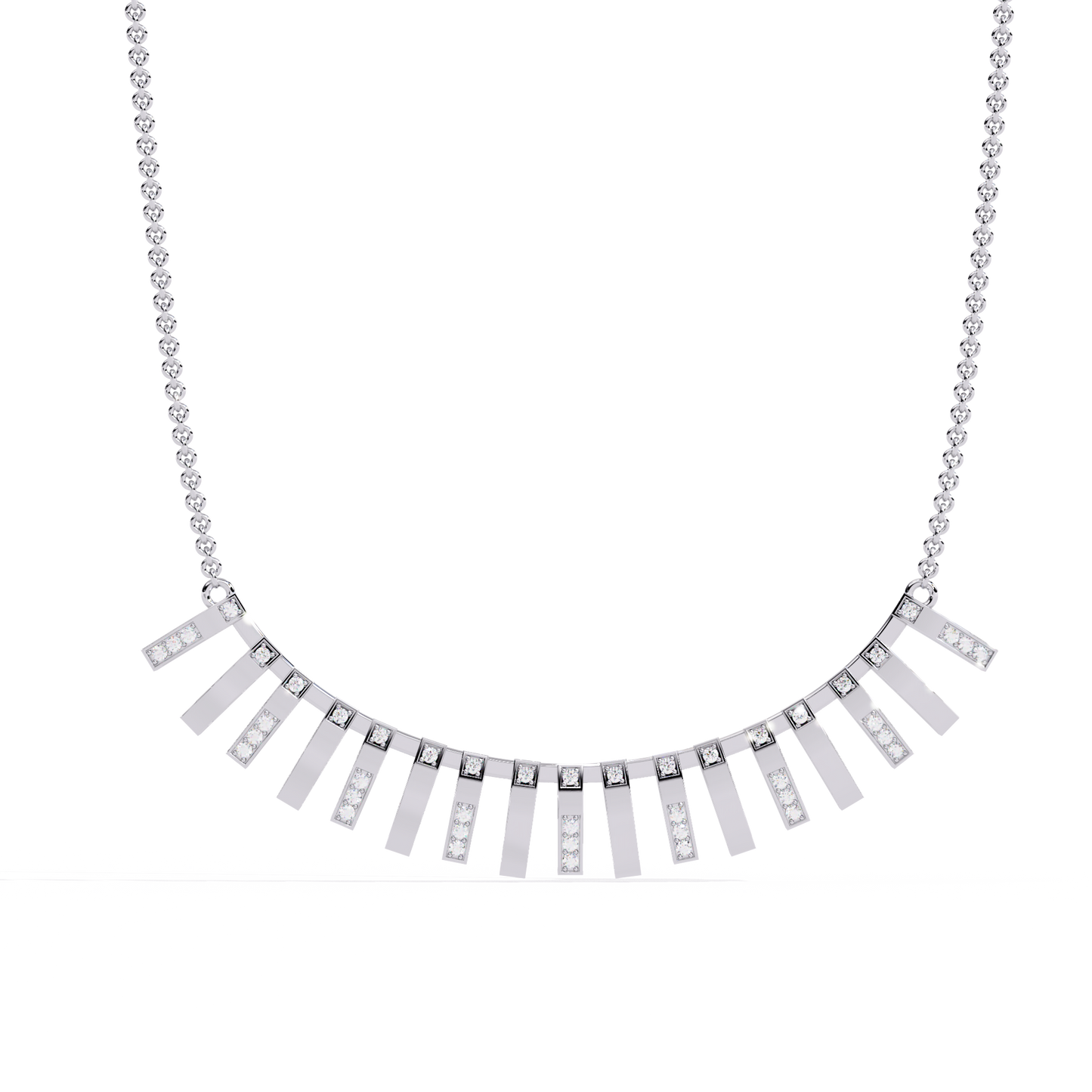 Graduated Bar Pavé Diamond Statement Necklace