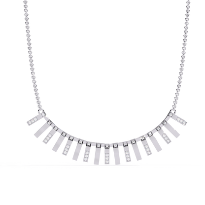 Graduated Bar Pavé Diamond Statement Necklace