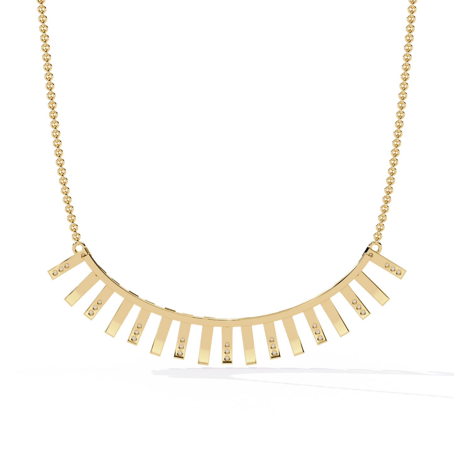 Graduated Bar Pavé Diamond Statement Necklace