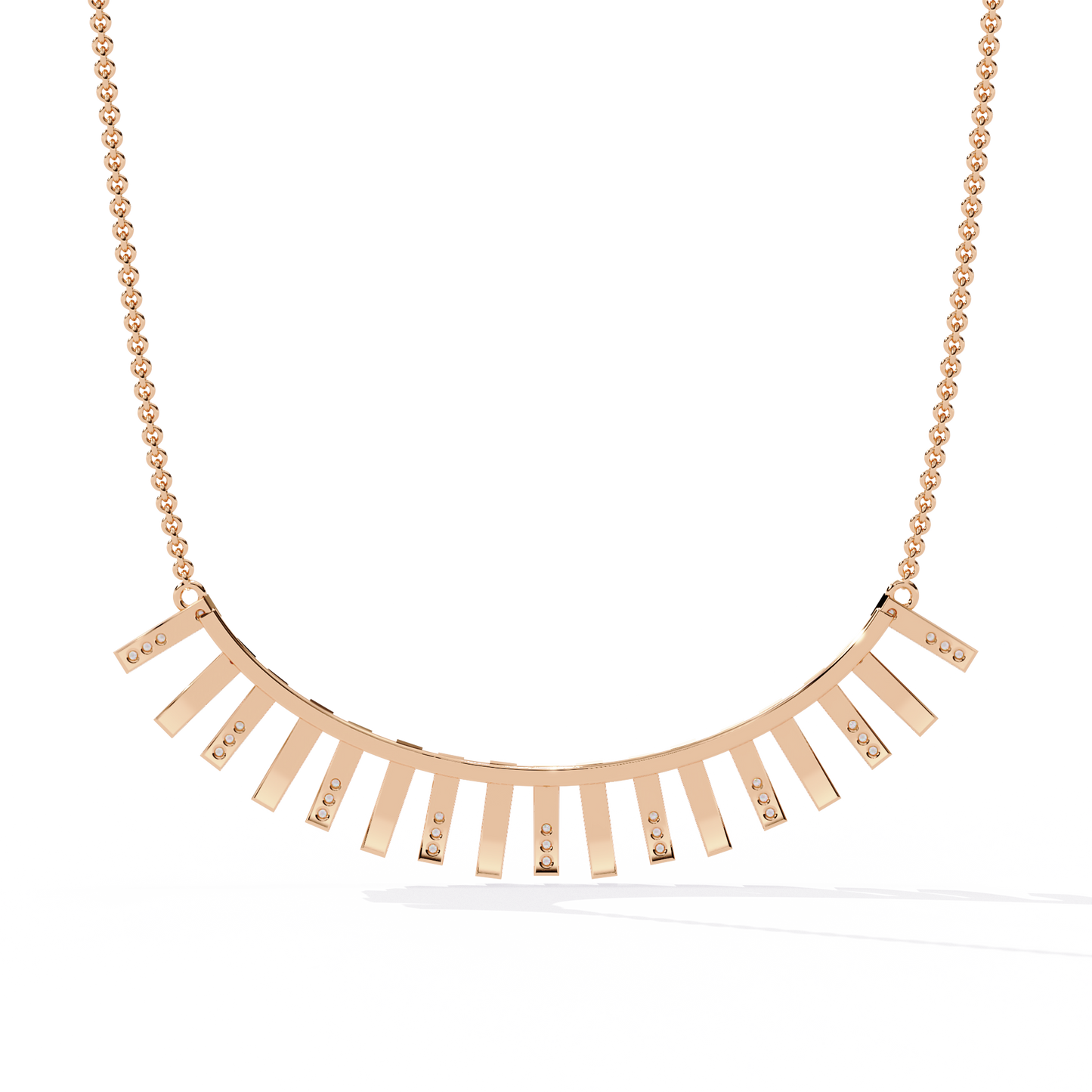 Graduated Bar Pavé Diamond Statement Necklace