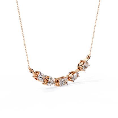 Aurora Multi-Cut Diamond Bar Necklace