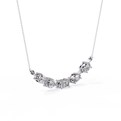 Aurora Multi-Cut Diamond Bar Necklace