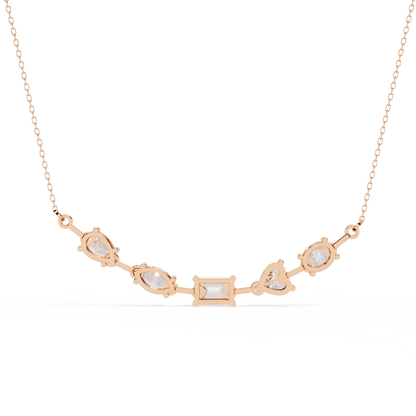 Aurora Multi-Cut Diamond Bar Necklace
