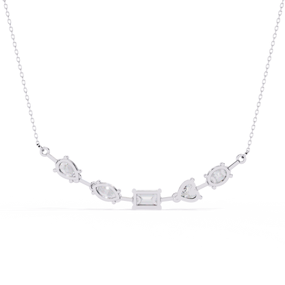 Aurora Multi-Cut Diamond Bar Necklace