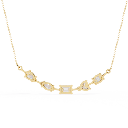Aurora Multi-Cut Diamond Bar Necklace