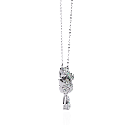 Luxe Bow Drop Diamond Necklace