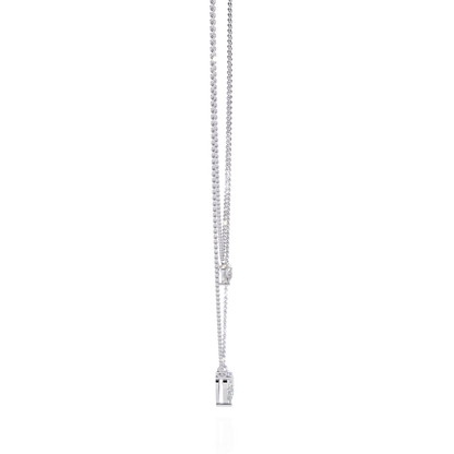 Layered Pear Cut Diamond Drop Necklace
