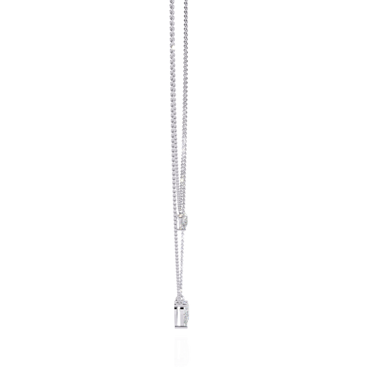 Layered Pear Cut Diamond Drop Necklace