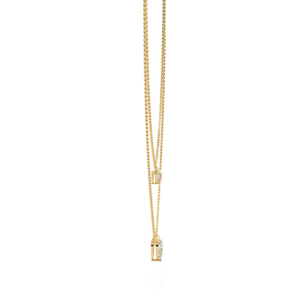 Layered Pear Cut Diamond Drop Necklace