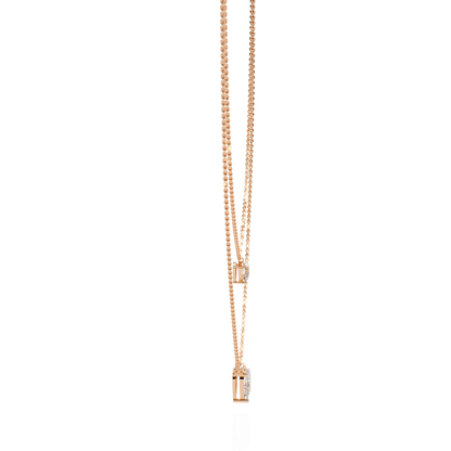 Layered Pear Cut Diamond Drop Necklace