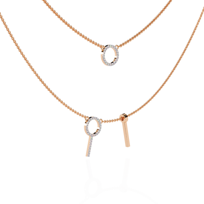Celestial Duo Circle Diamond Necklace